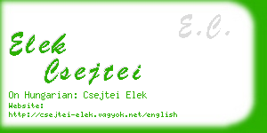 elek csejtei business card